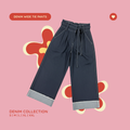 Denim Wide Tie Pants
