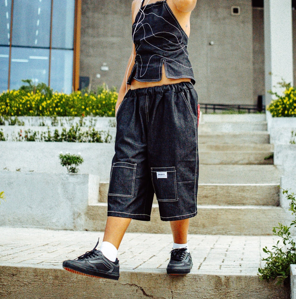 Jorts Denim Heart Pockets