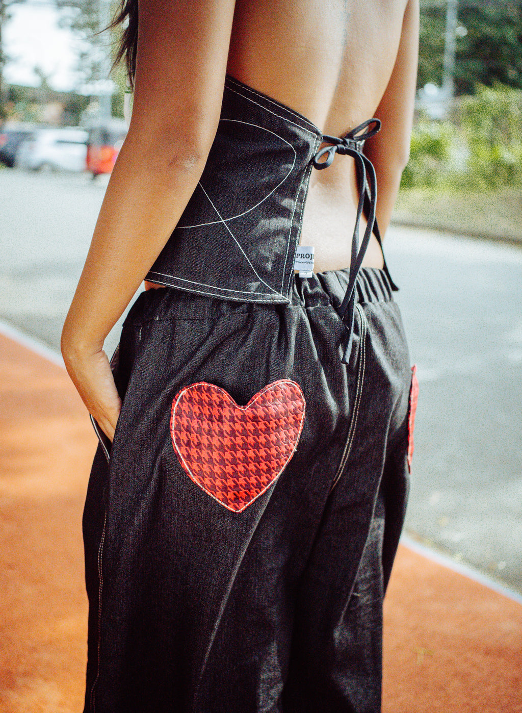 Jorts Denim Heart Pockets